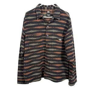 Dickies Multicolor Striped Button-Up Shirt Jacket Long Sleeve Casual Workwear M